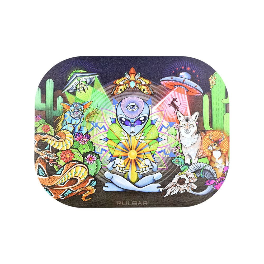 Pulsar Mini Magnetic Rolling Tray Lid - Psychedelic Desert - 7"x5.5" Rolling Trays - Haze Smoke Shop USA