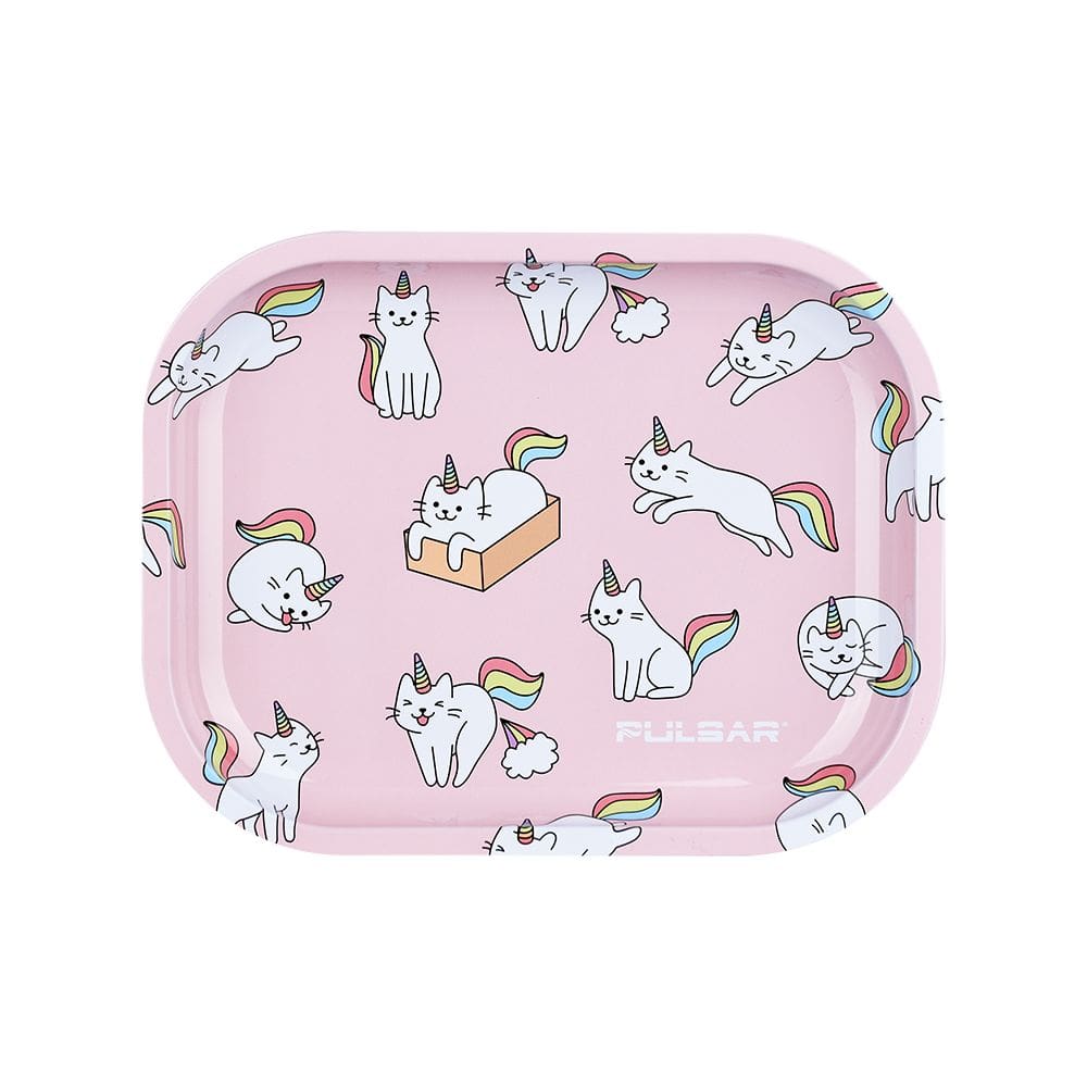 Pulsar Mini Metal Rolling Tray - Caticorns - 7"x5.5" - Haze Smoke Shop USA