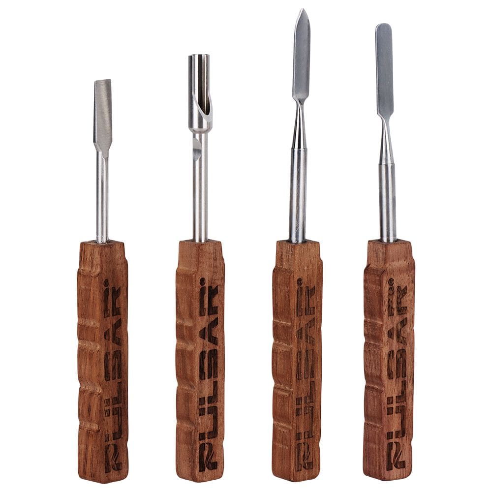 Pulsar Wooden Dab Tool w/ Stainless Steel Tip - 5"-5.8" 4pcs - Haze Smoke Shop USA - Vaporizers Super Store