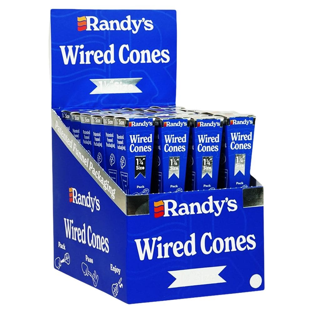 Randy's Wired Cones - 3pc - 1 1/4 - 24ct Display Pre-Rolled Cones - Haze Smoke Shop USA