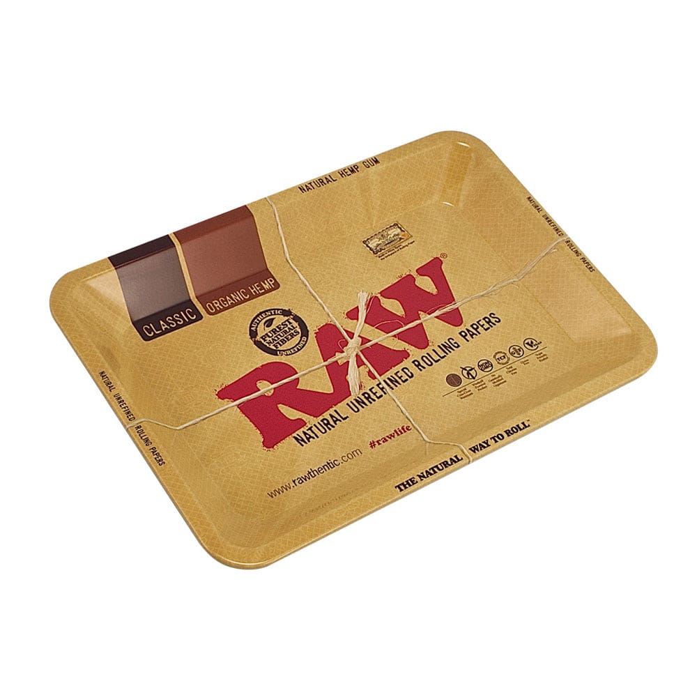 Raw Aluminum High Sided Rolling Tray - Mini 7" x 5" Rolling Trays - Haze Smoke Shop USA