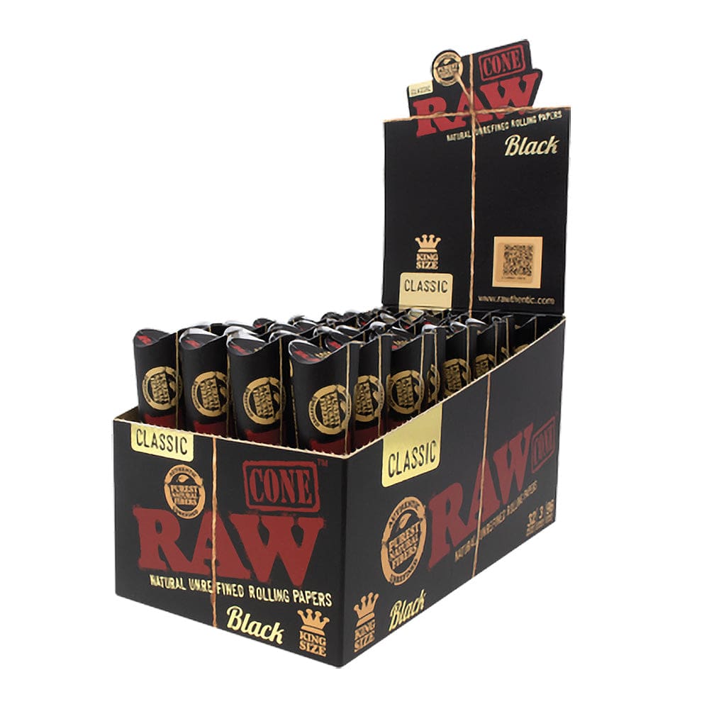 RAW Black Cone - 32pc Display - Haze Smoke Shop USA