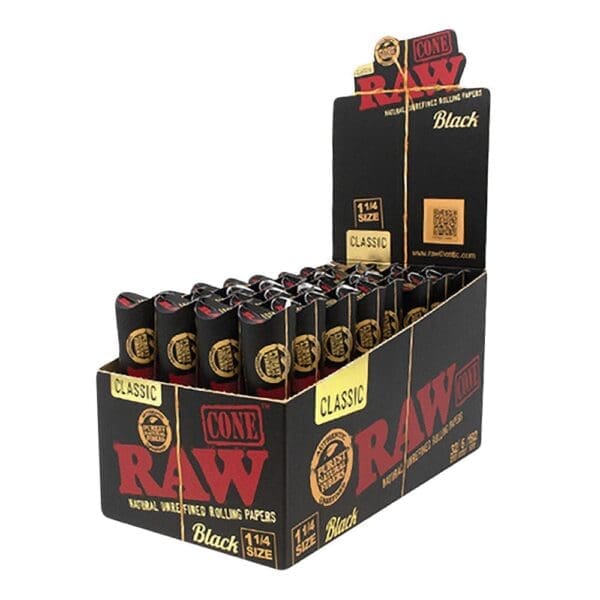 RAW Black Cone - 32pc Display - Haze Smoke Shop USA