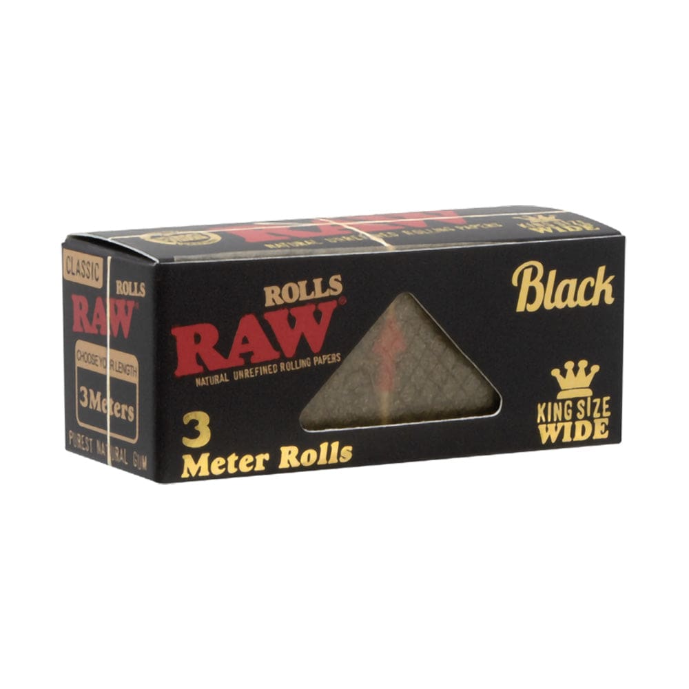 RAW Black Rolls Rolling Papers -3M/King Size Wide 12pcs - Haze Smoke Shop USA