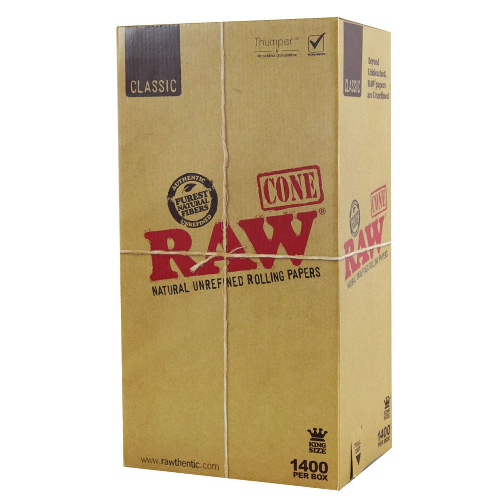 RAW Classic Cones - Kingsize - 1400pc Bulk Box Pre-Rolled Cones - Haze Smoke Shop USA