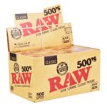 RAW Classic Creaseless 500's Papers - 500pcs 1 1/4" 20pk Rolling Papers - Haze Smoke Shop USA