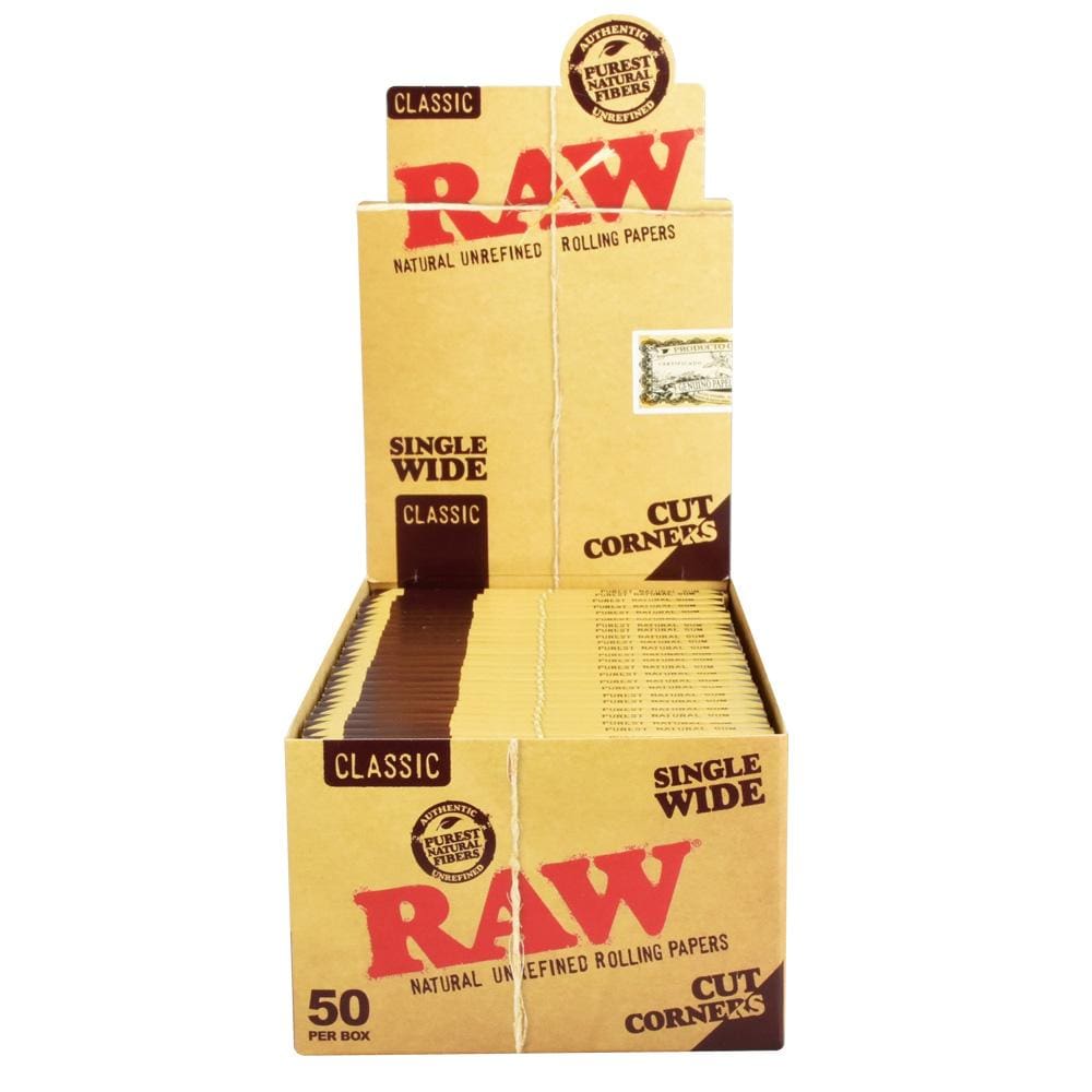 RAW Cut Corners Rolling Papers - Single Wide - Haze Smoke Shop USA