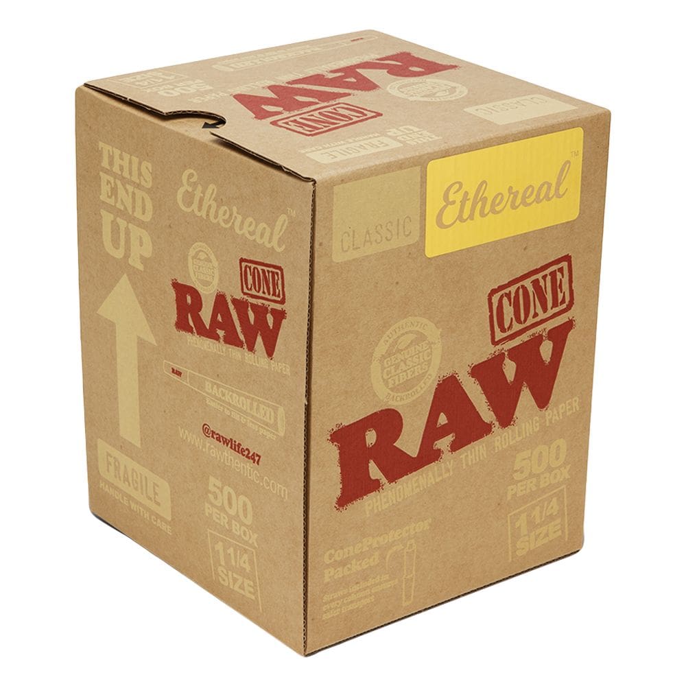 RAW Ethereal Cones - 1 1/4 - 500pcs Box Pre-Rolled Cones - Haze Smoke Shop USA