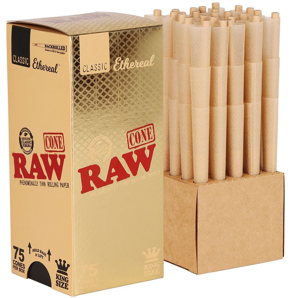 RAW Ethereal Cones - 75pc Box Pre-Rolled Cones - Haze Smoke Shop USA