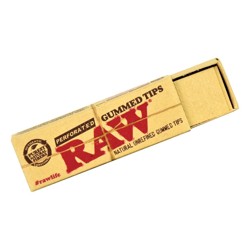 RAW Natural Perforated Gummed Tips Joint Tips & Filters - Haze Smoke Shop USA