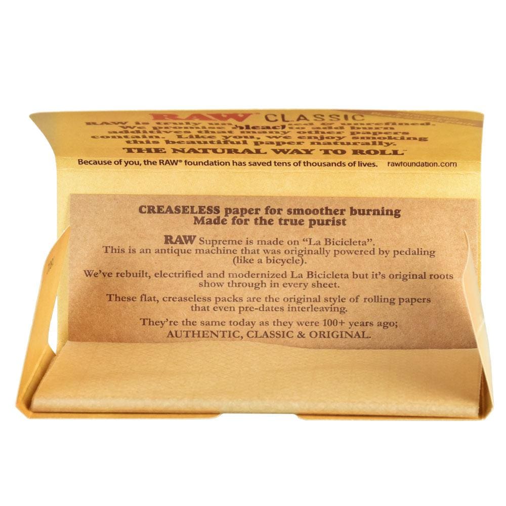 RAW Supreme Natural Rolling Papers - Kingsize - Haze Smoke Shop USA