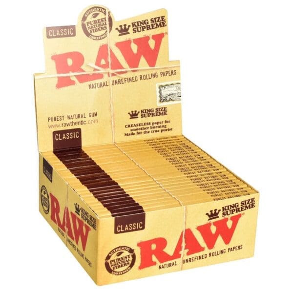 RAW Supreme Natural Rolling Papers - Kingsize - Haze Smoke Shop USA