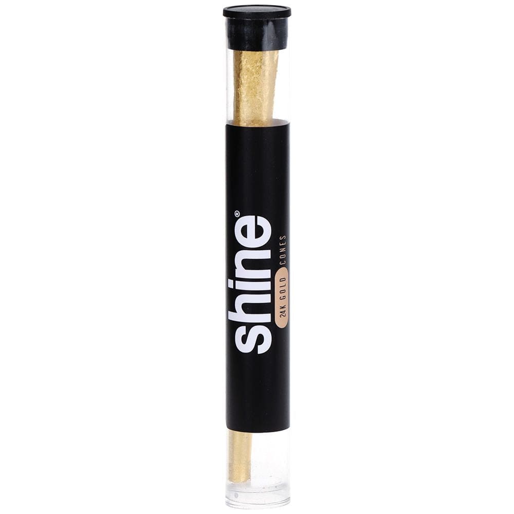 Shine 24K Gold Pre-Rolled Cones - 2pc Tube - 1 1/4 Pre-Rolled Cones - Haze Smoke Shop USA