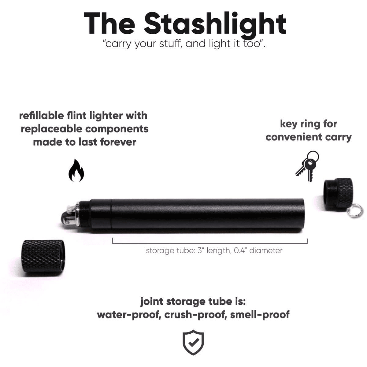 Smoke Honest StashLight - Doob Tube & Refillable Lighter - Haze Smoke Shop USA