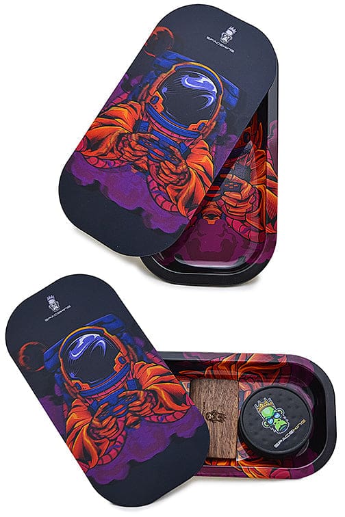 Space King 3D Holographic Slim Tray Kit - 5 Designs Rolling Trays - Haze Smoke Shop USA