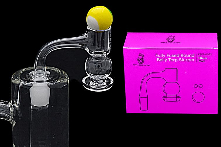 Space King Fully Fused Round Belly Terp Slurper - Purple - Haze Smoke Shop USA - Vaporizers Super Store
