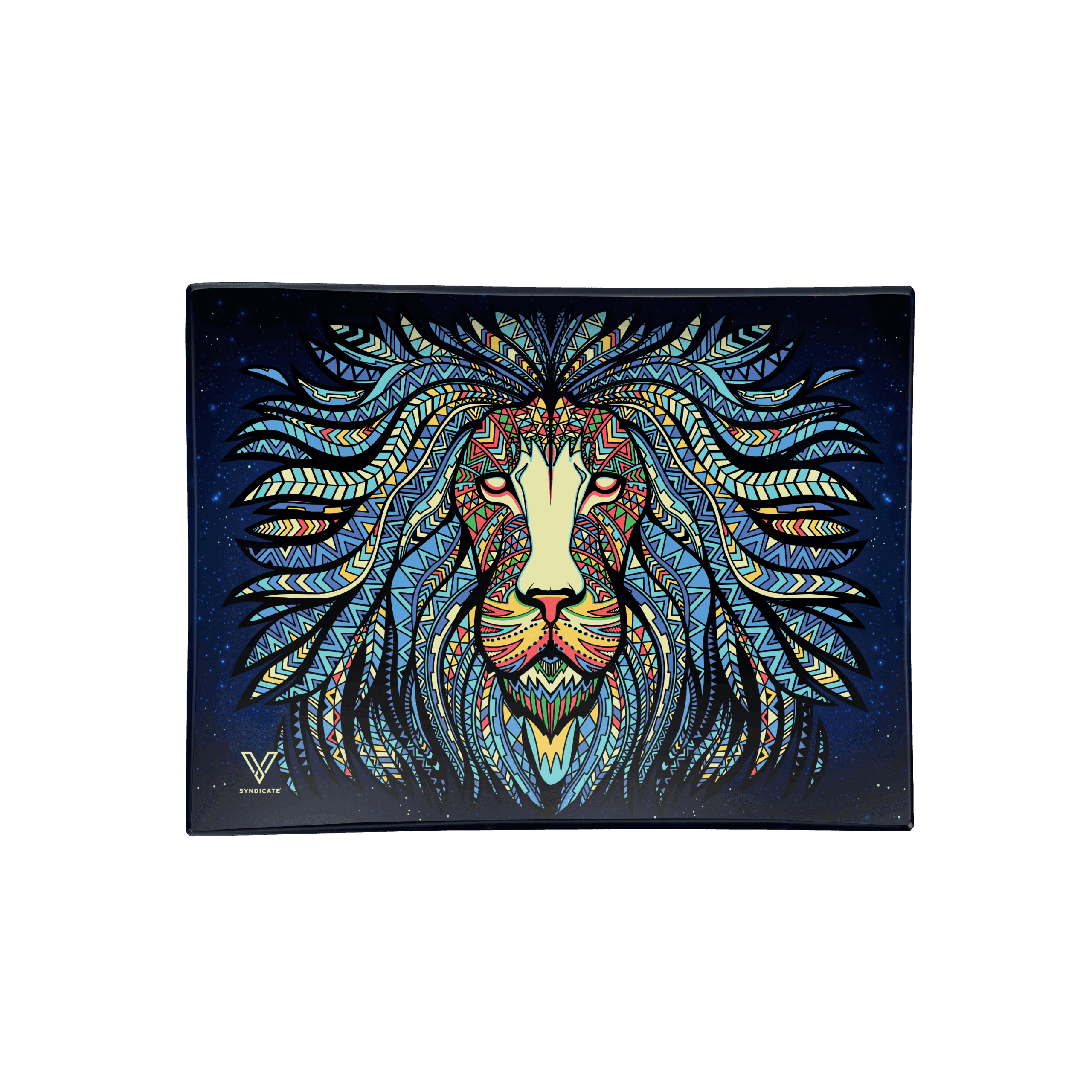 Tribal Lion Glass Rollin' Tray Rolling Trays - Haze Smoke Shop USA