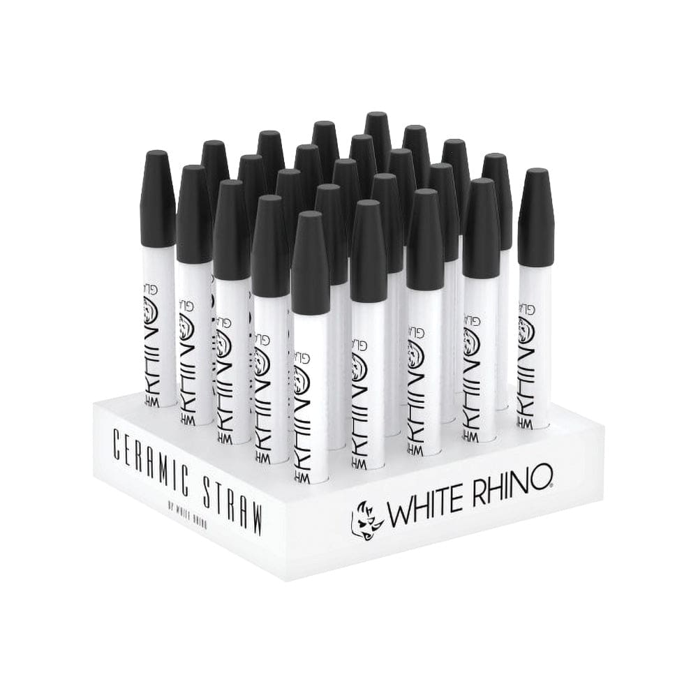 White Rhino Ceramic Dab Straw w/ Silicone Cap - Haze Smoke Shop USA - Vaporizers Super Store