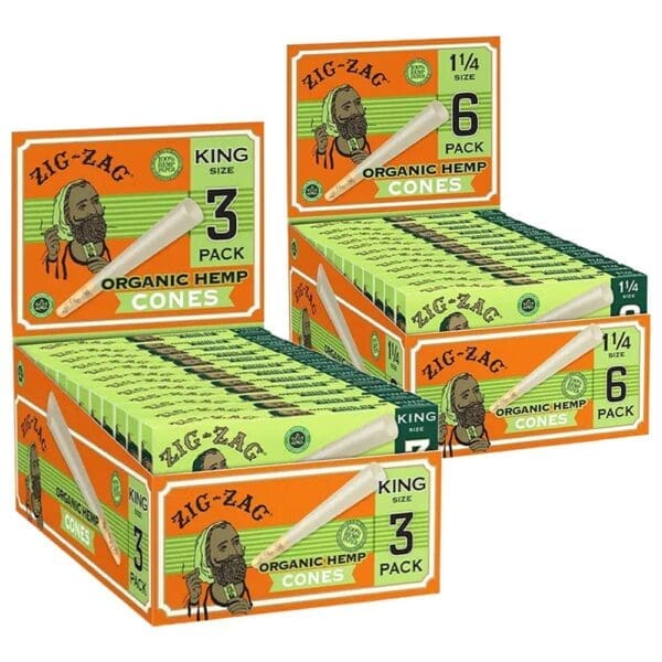 Zig Zag Organic Hemp Cones - 24pk Display - Haze Smoke Shop USA
