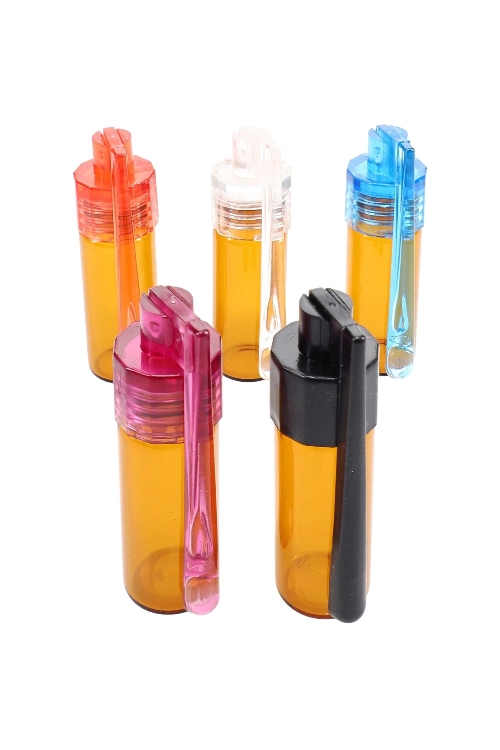 Amber Glass Snuff Vial with Spoon Pocket Scoop - Haze Smoke Shop USA