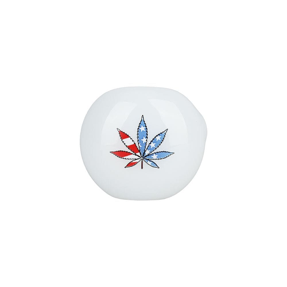 American Hemp Leaf Flag Glow Glass Spoon Pipe - Haze Smoke Shop USA