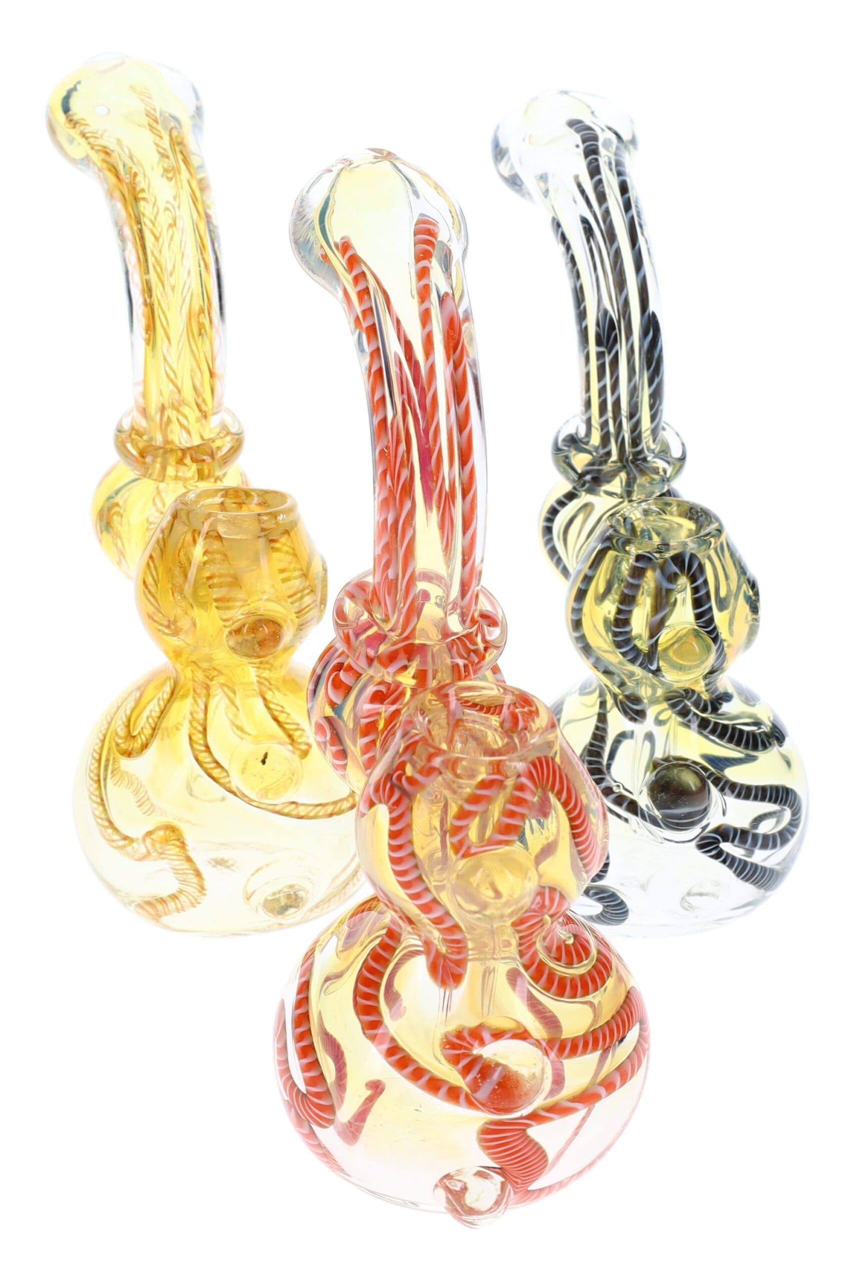 Color-Changing Glass Sherlock Bubbler Squiggle Coil Bubbler - Haze Smoke Shop USA