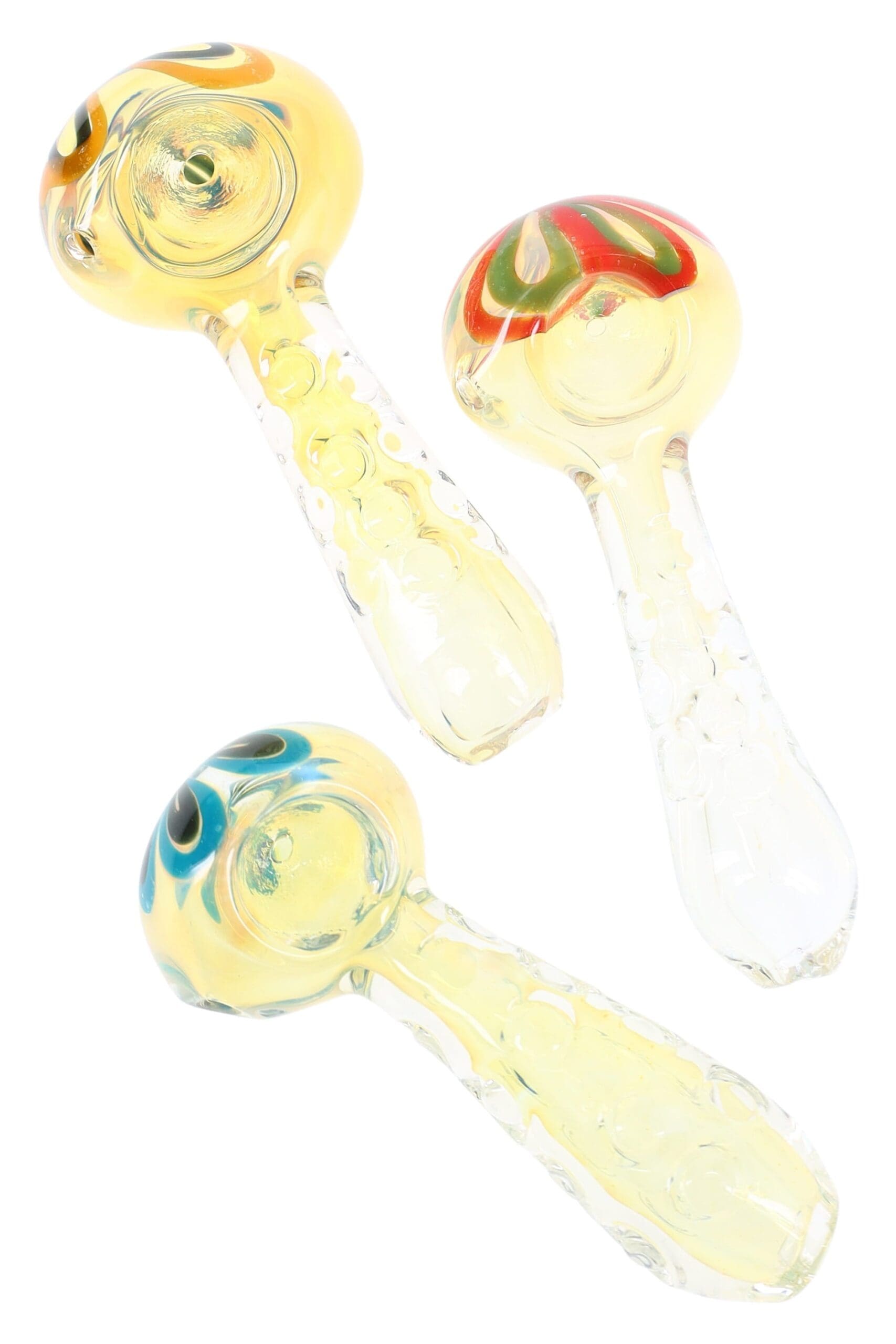Color-Changing Indentation Glass Spoon Grip Glow Glass Pipes - Haze Smoke Shop USA