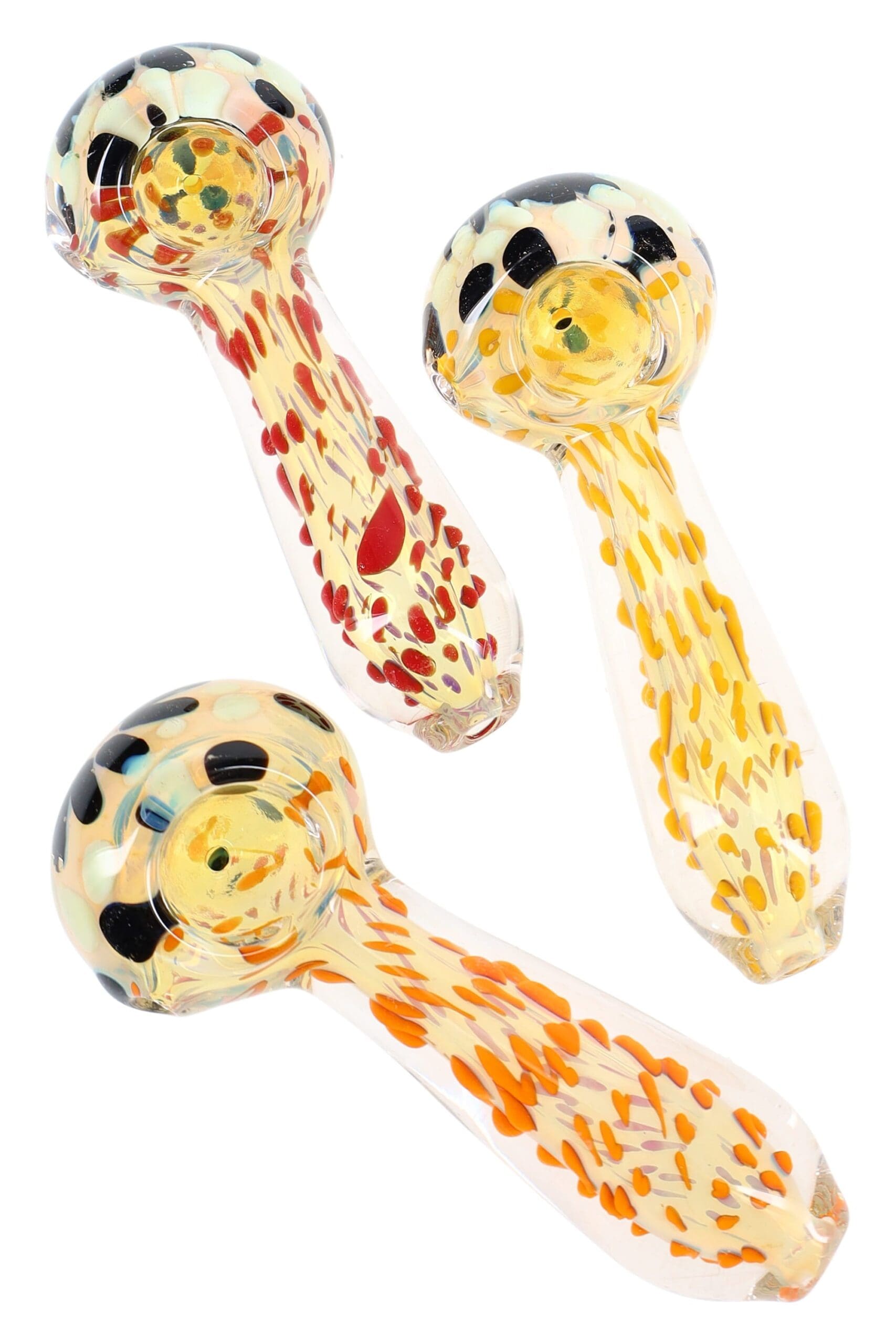 Color-Changing Neon Dot Spoon Pipe Glass Pipes - Haze Smoke Shop USA