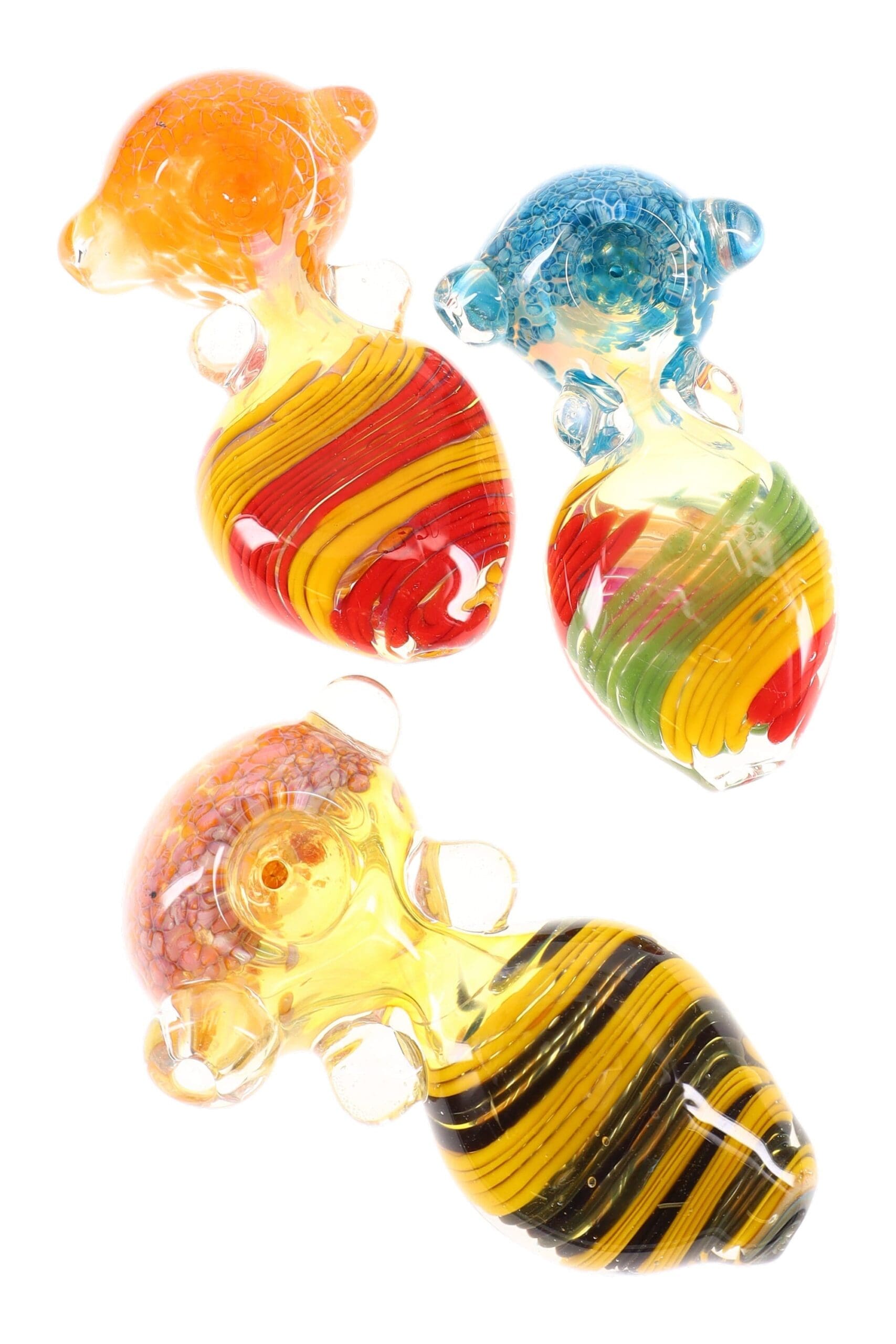 Color Changing Swirl Frit Glass Spoon Pipe Candy Gourd - Haze Smoke Shop USA