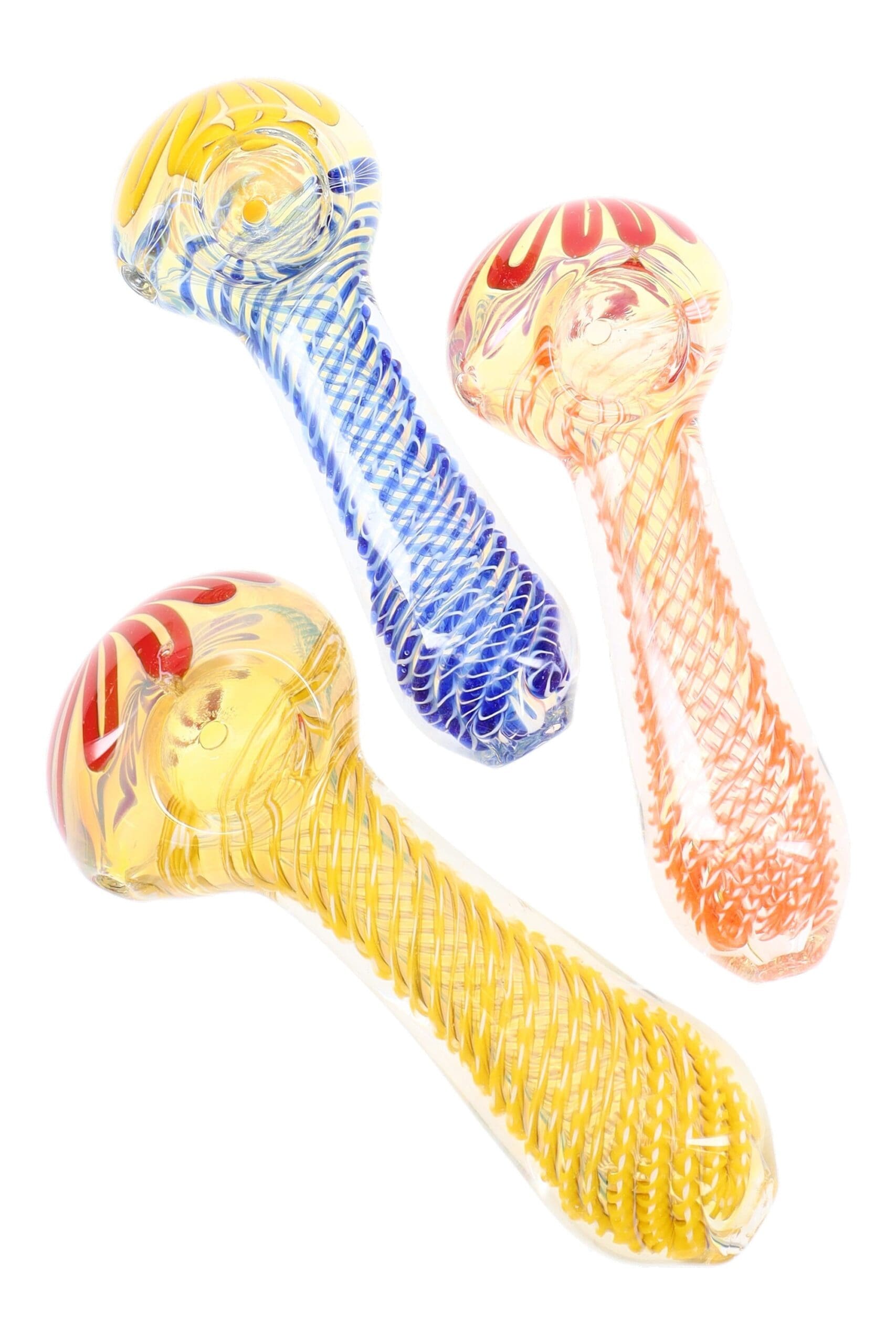 Color-Changing Swirl Striped Glass Pipe Helix Pop Glass Pipes - Haze Smoke Shop USA