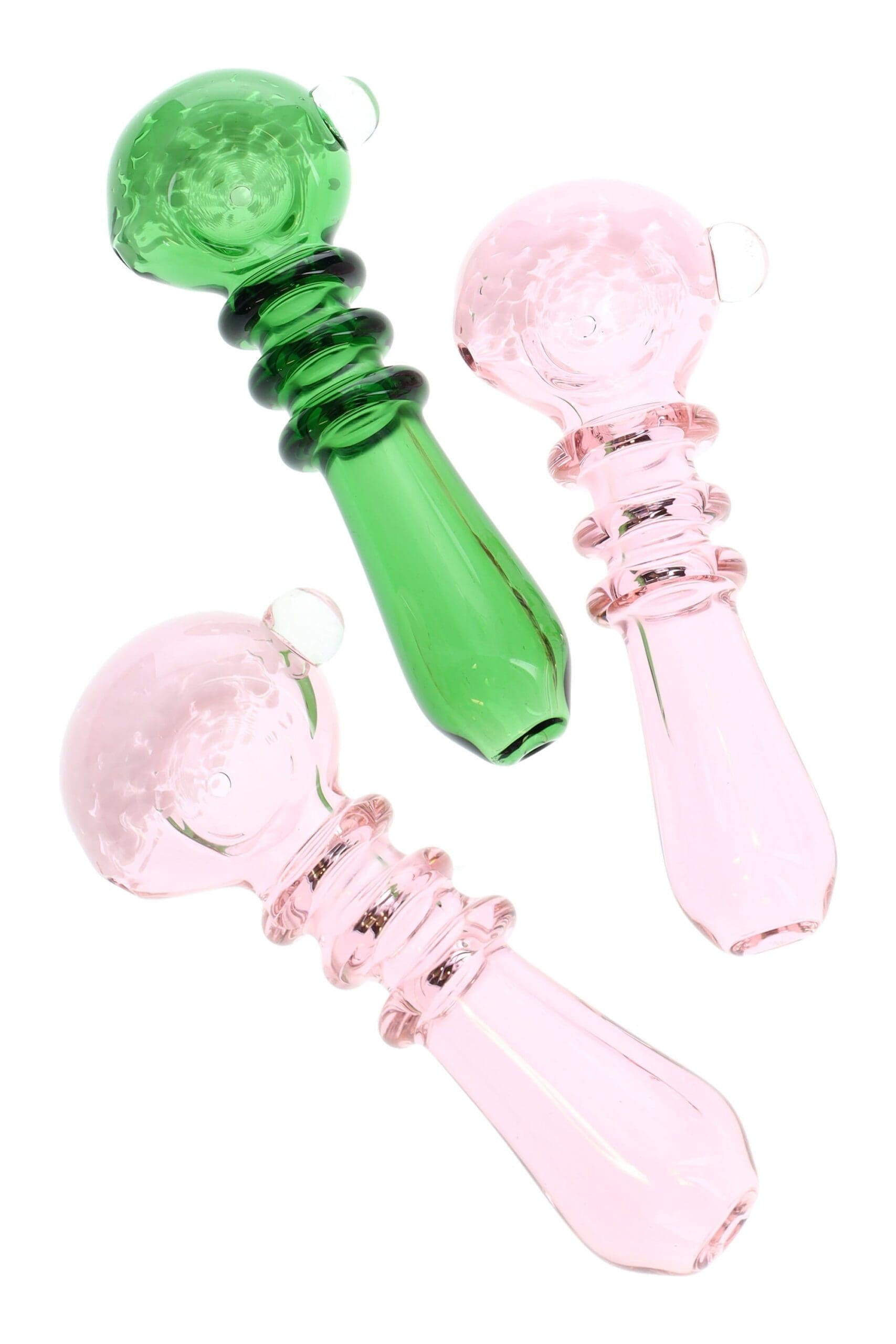 Colored Rings White Frit Glass Pipe Candy Columns - Haze Smoke Shop USA