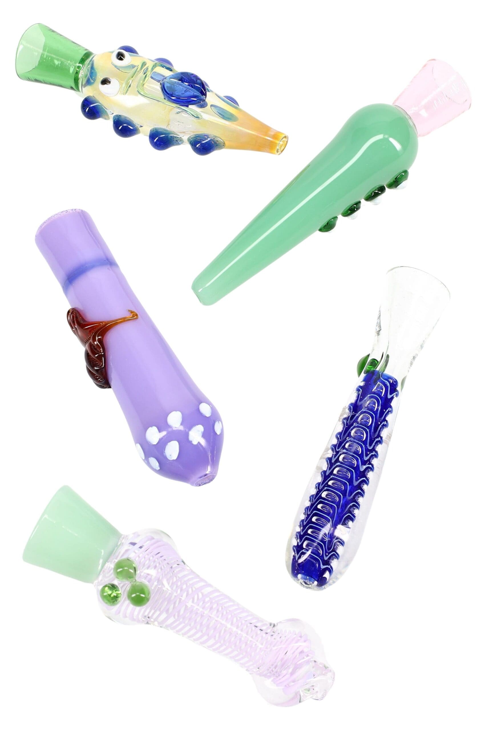 Colorful Glass Chillum Pocket Prism Chillums - Haze Smoke Shop USA