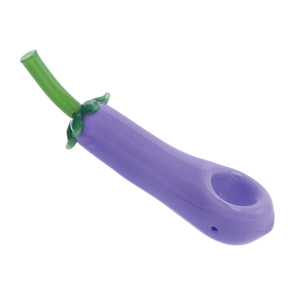 Eggplant Glass Hand Pipe Glass Pipes - Haze Smoke Shop USA