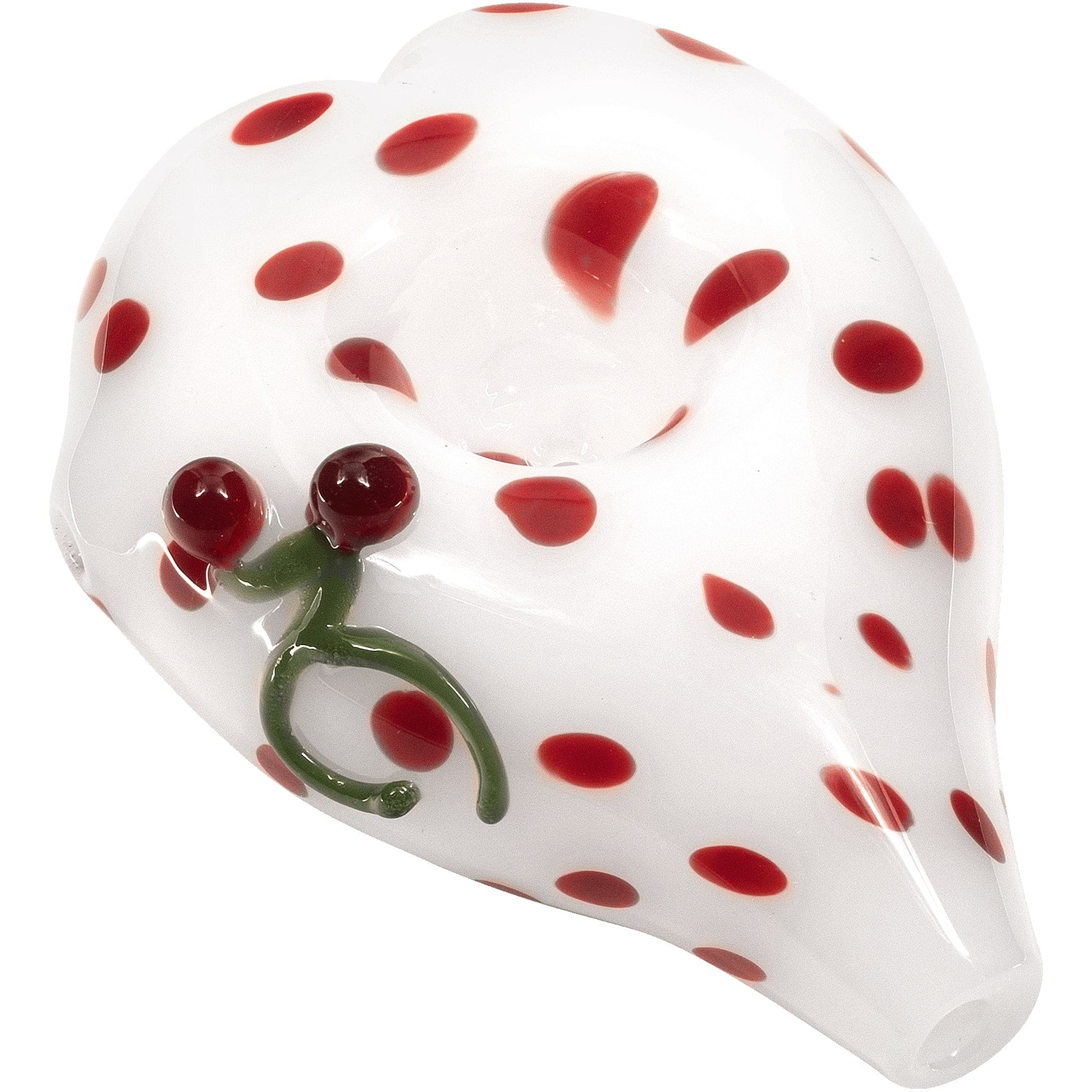 Elegant White Heart-Shaped Glass Hand Pipe Glass Pipes - Haze Smoke Shop USA