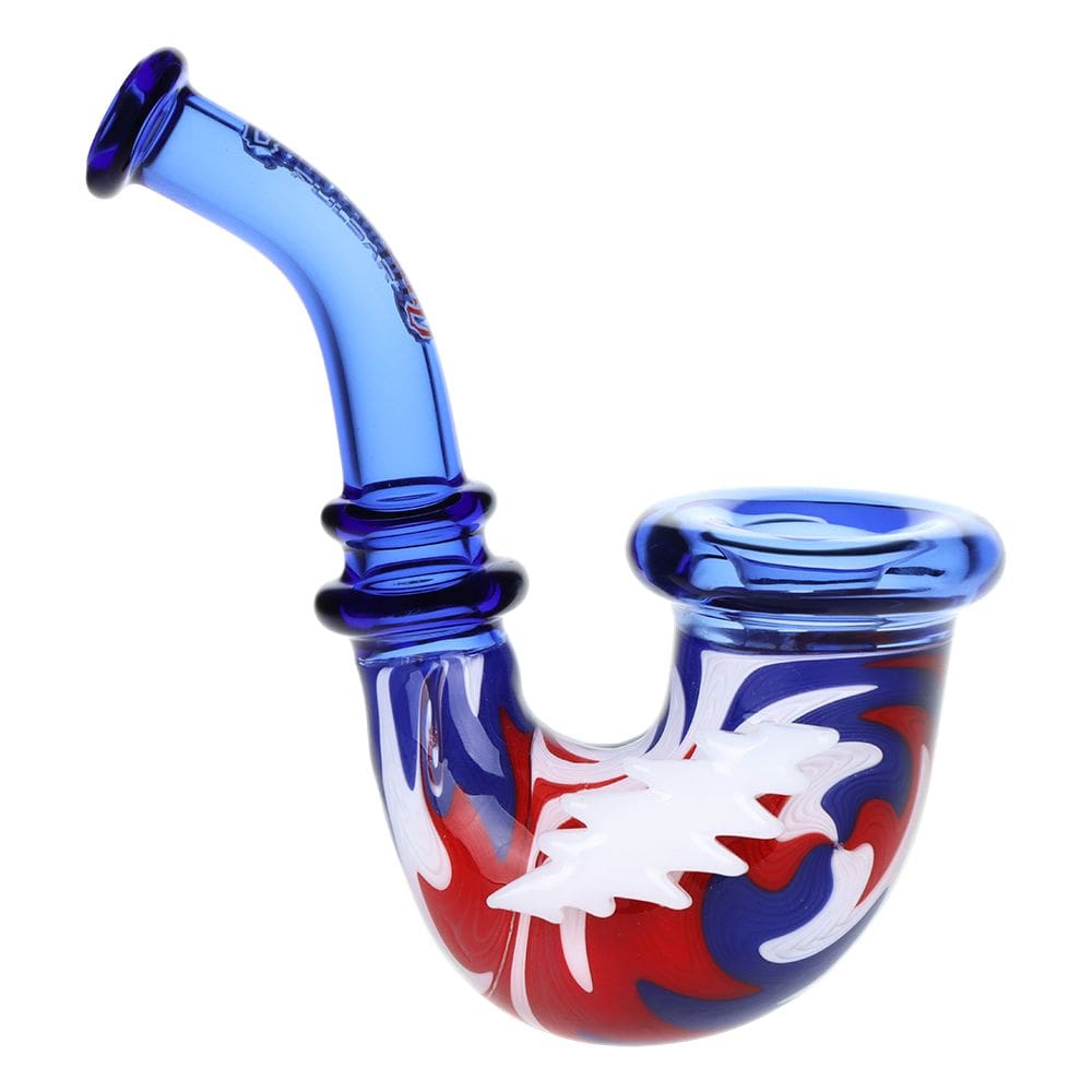 Grateful Dead x Pulsar Bolt Handle Wig Wag Glass Sherlock Pipe - Haze Smoke Shop USA