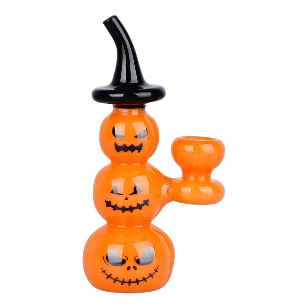 Halloween Pumpkin Pile Up Glass Bubbler Glass Pipes - Haze Smoke Shop USA