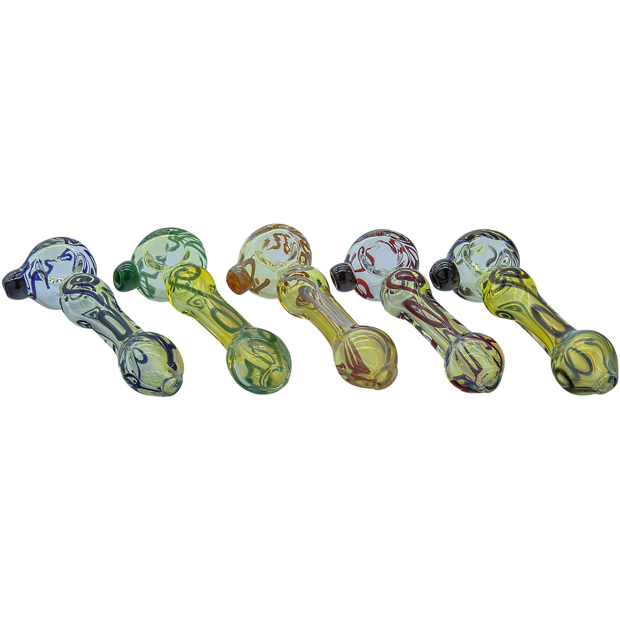 LA Pipes Painted Warrior Spoon Glass Pipe - Haze Smoke Shop USA