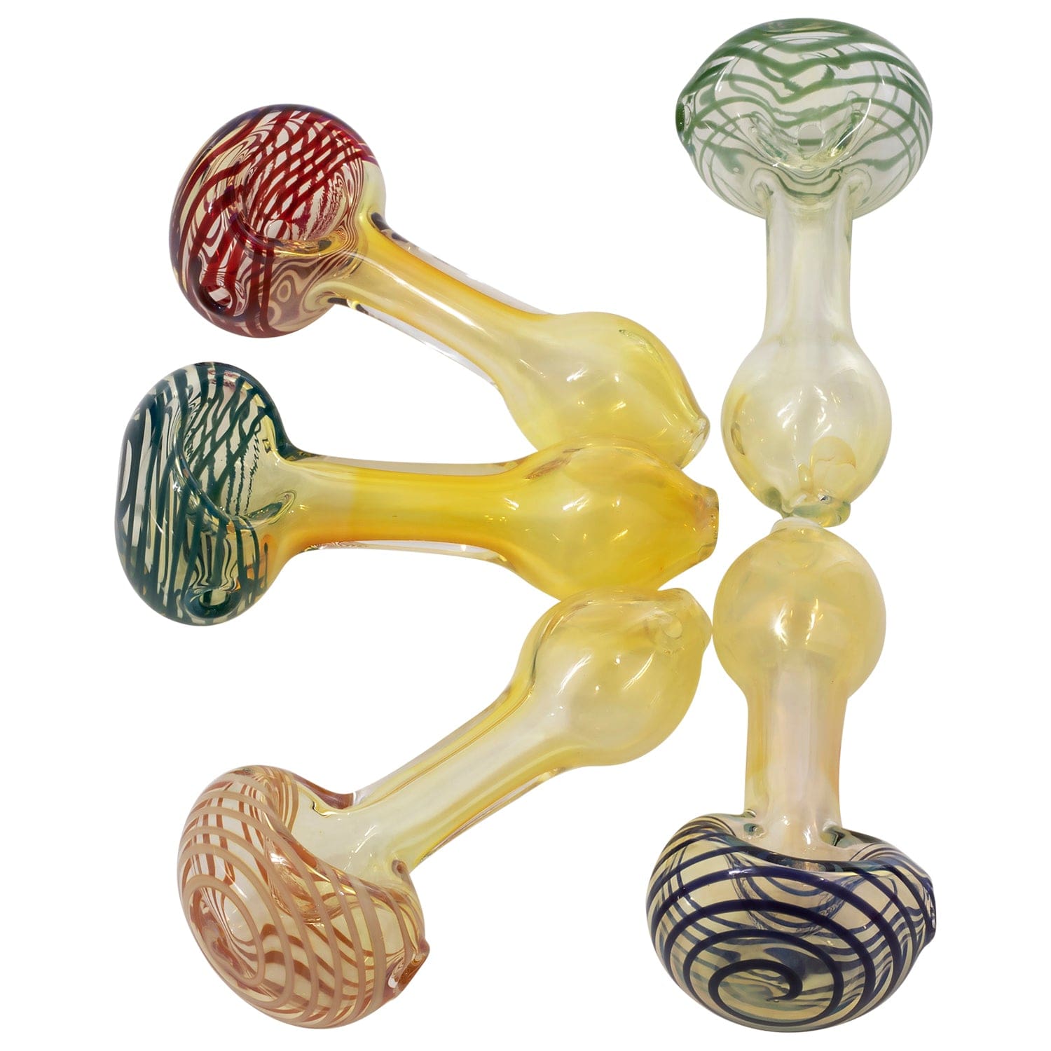 LA Pipes Spiral-Head Color Changing Glass Spoon Pipe - Haze Smoke Shop USA