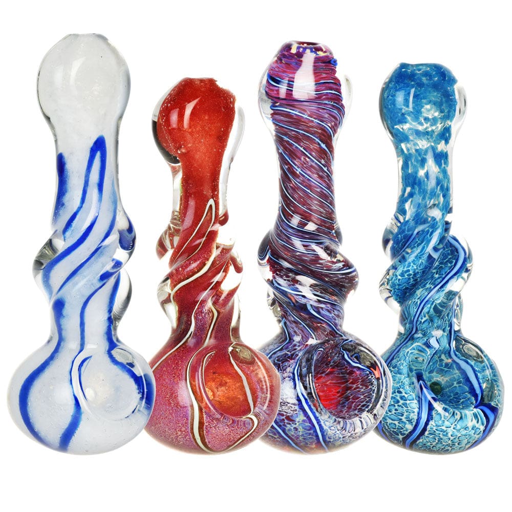 Mid Twist Marbled Spoon Pipe Glass Pipes - Haze Smoke Shop USA