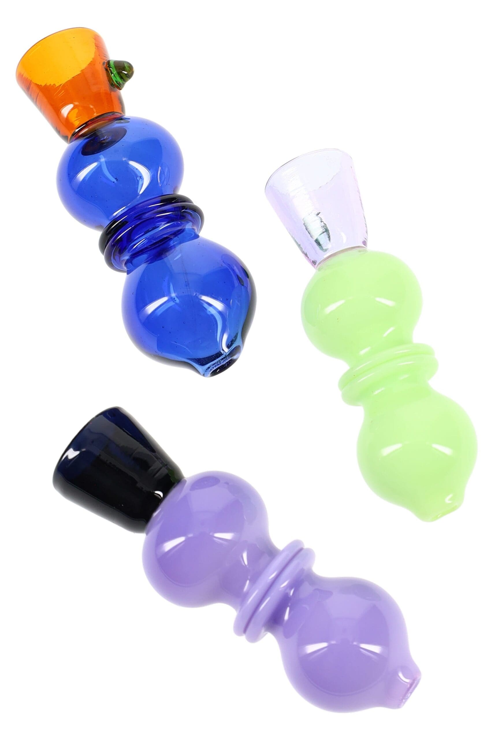 Multicolor Spherical Glass Chillum Bubble Rocket Chillums - Haze Smoke Shop USA