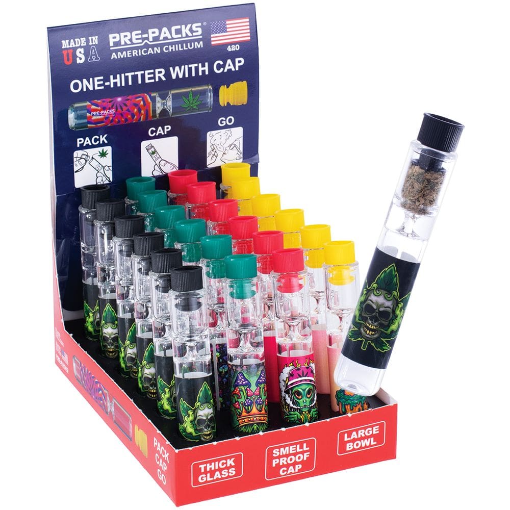 Pre packed American Chillum One-Hitter with Smellproof Cap Chillums - Haze Smoke Shop USA
