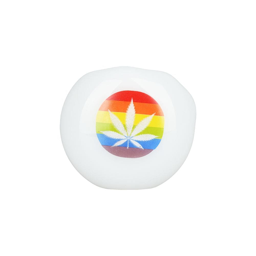 Pride Rainbow Hemp Leaf Glow Glass Spoon Pipe - Haze Smoke Shop USA