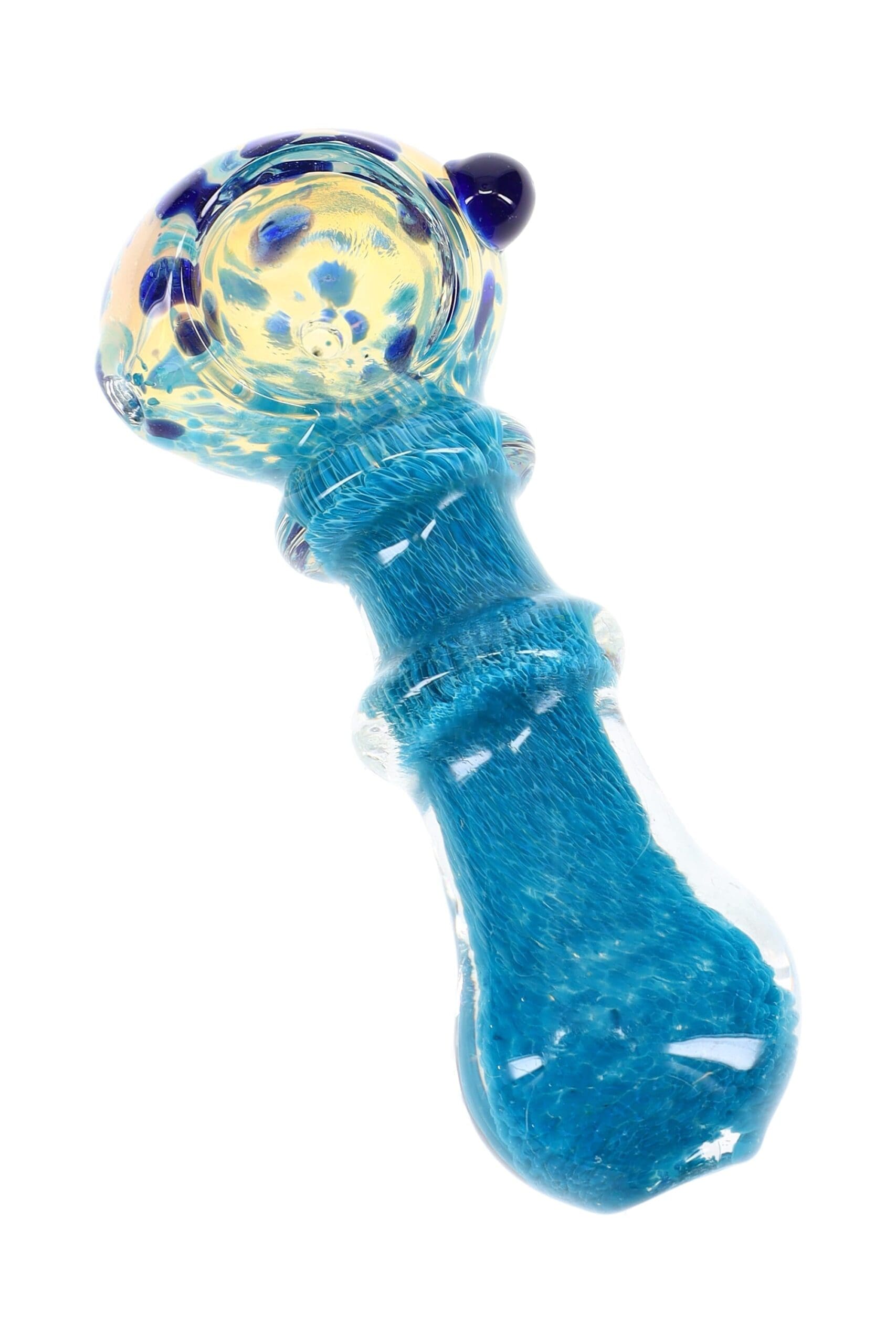 Silver-Fumed Color-Changing Dotted Spoon Pipe Dot Pop Glass Pipes - Haze Smoke Shop USA