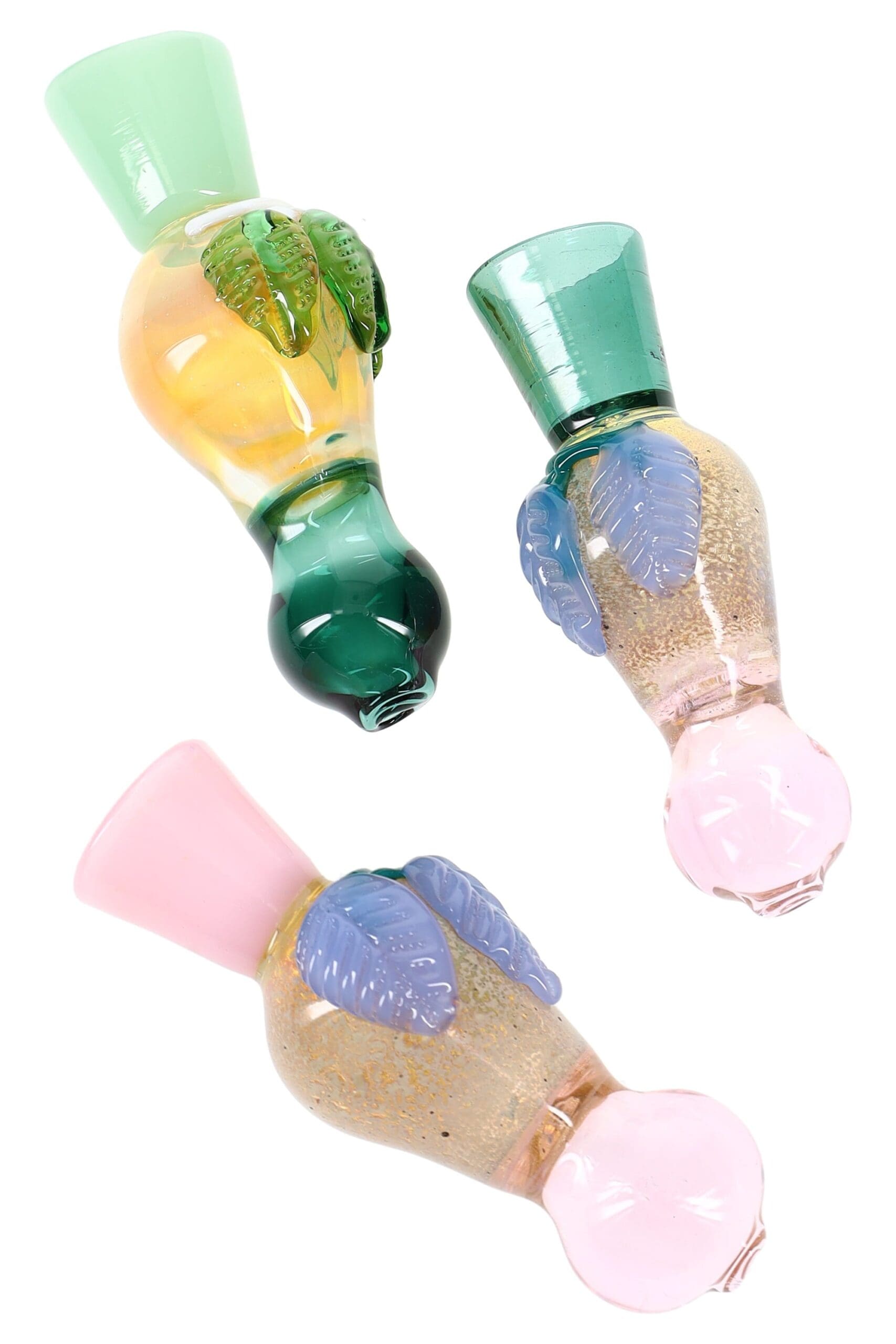 Silver-Fumed Color-Changing Frit Glass Chillum Patina Pop Chillums - Haze Smoke Shop USA
