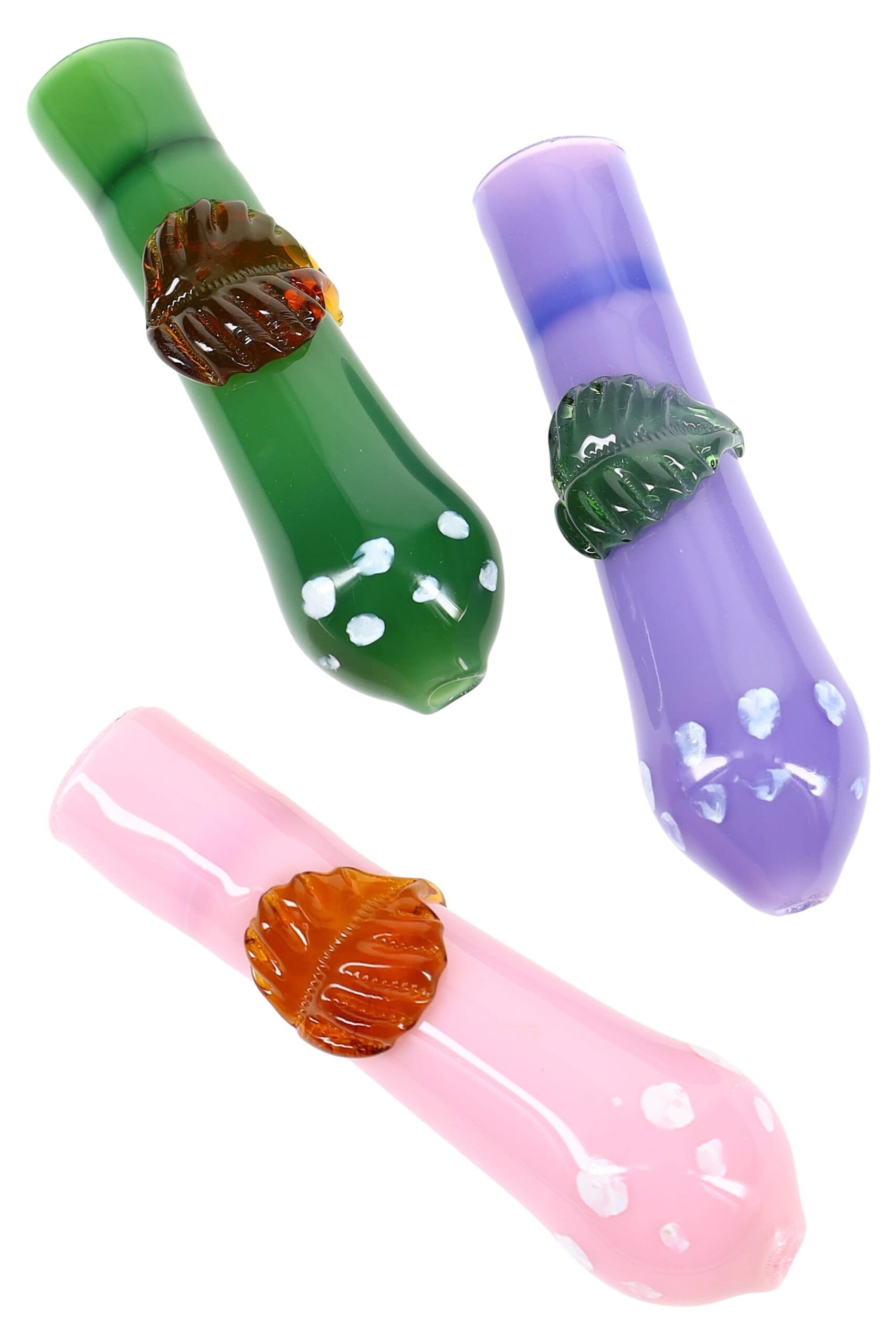 Slime Leaf Glass Chillum Jungle Puff Chillums - Haze Smoke Shop USA