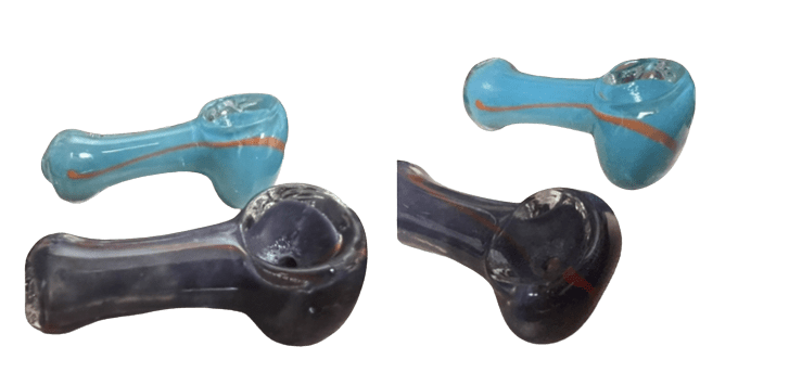 Small Striped Frit Design Glass Hand Pipe Glass Pipes - Haze Smoke Shop USA