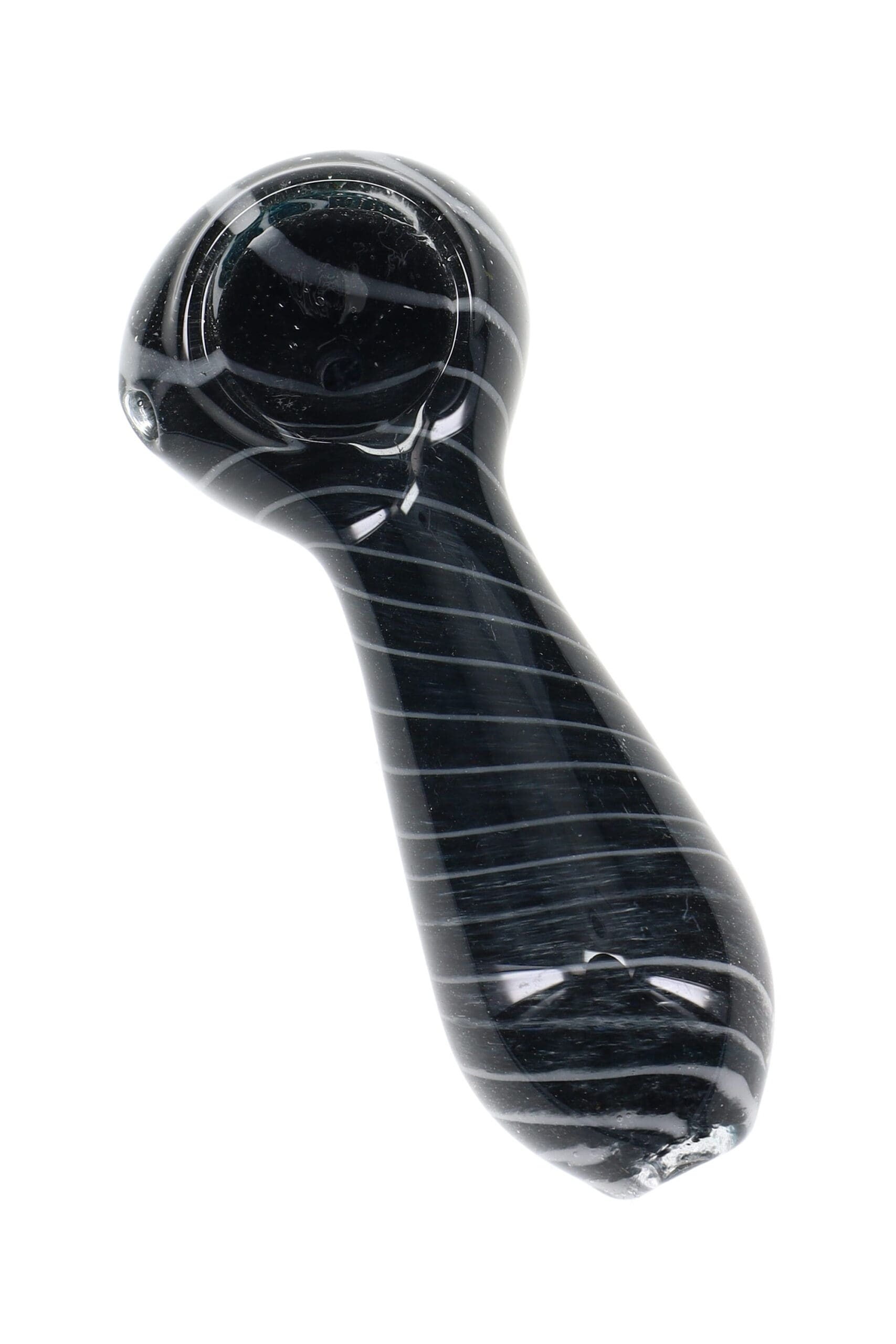 Spiral Striped Frit Glass Spoon Pipe Pocket Cyclone Glass Pipes - Haze Smoke Shop USA