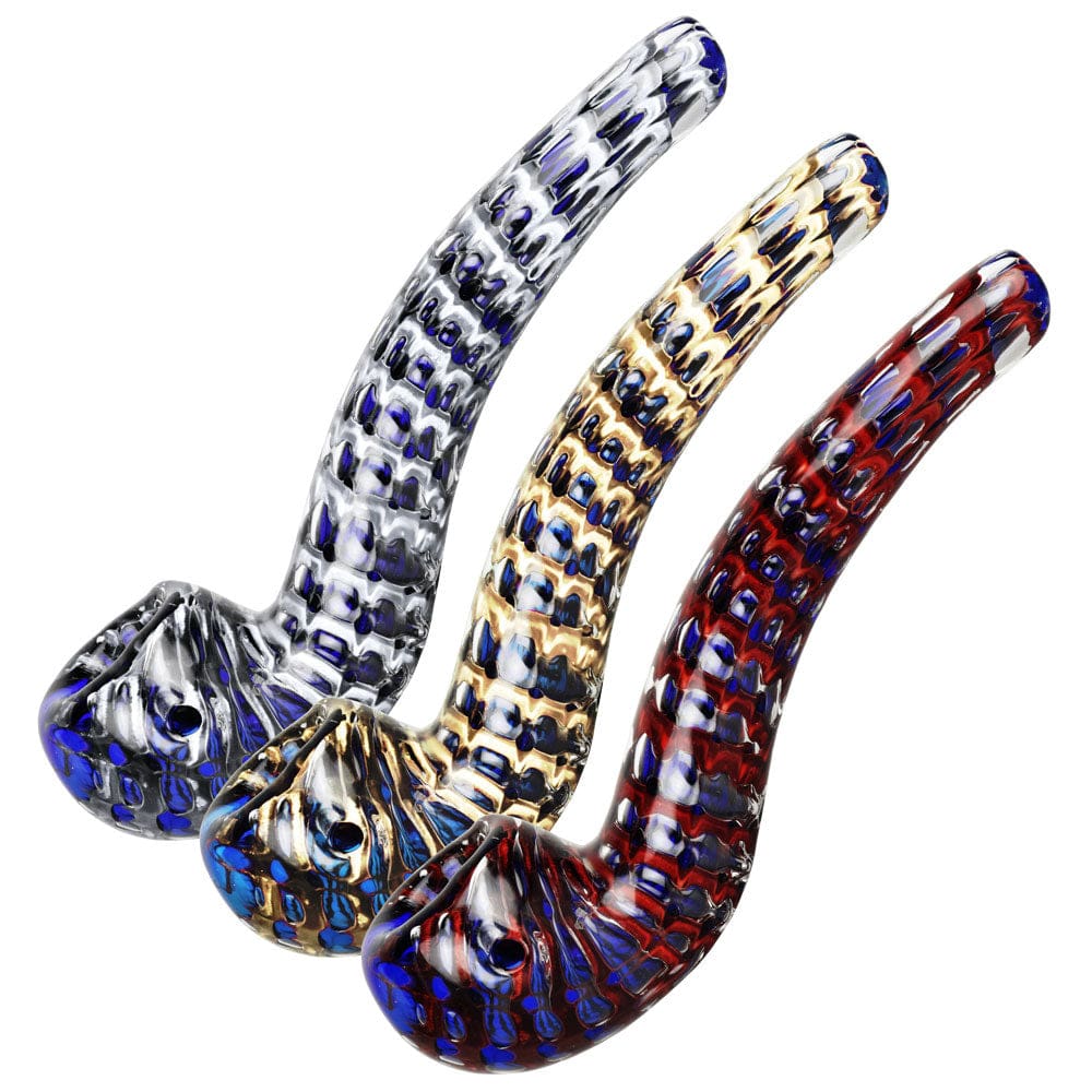 Striated Two Tone Bubbly Glass Long Pipe Glass Pipes - Haze Smoke Shop USA