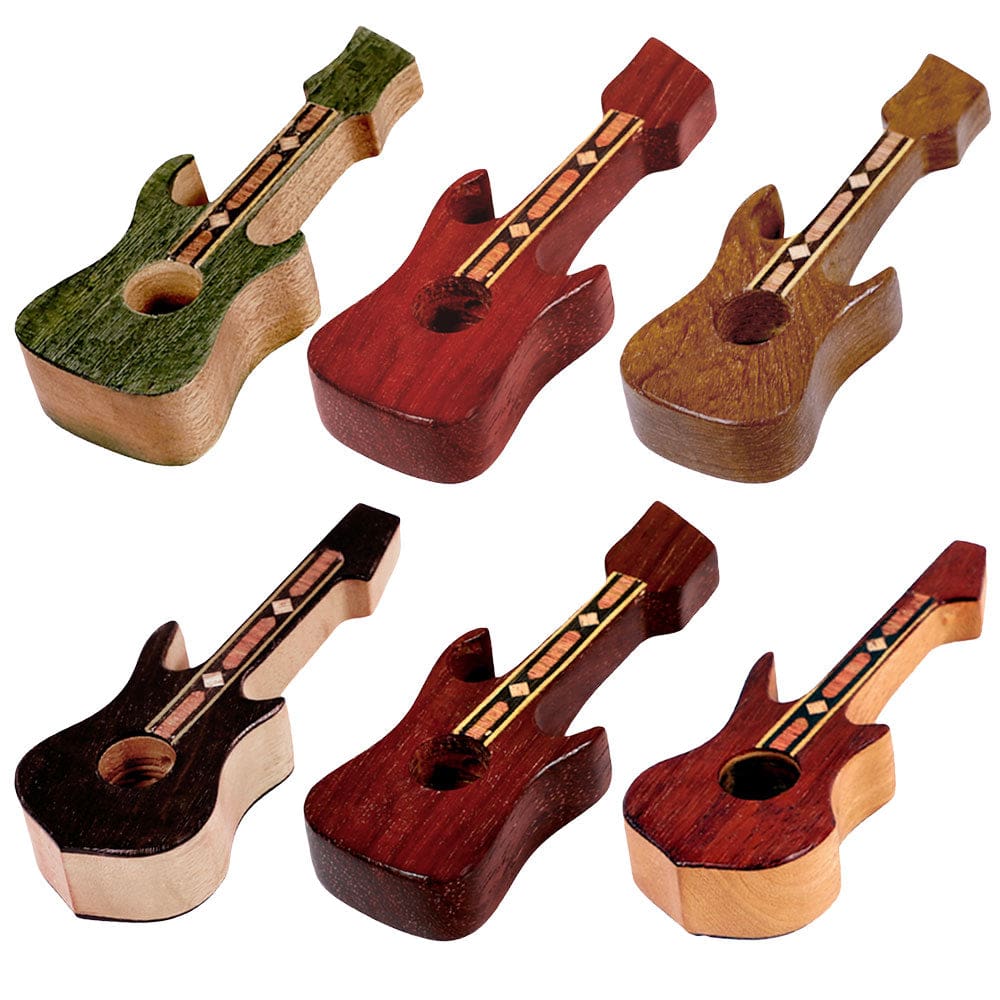 Electric Guitar Wooden Pipe Pipes - Haze Smoke Shop USA