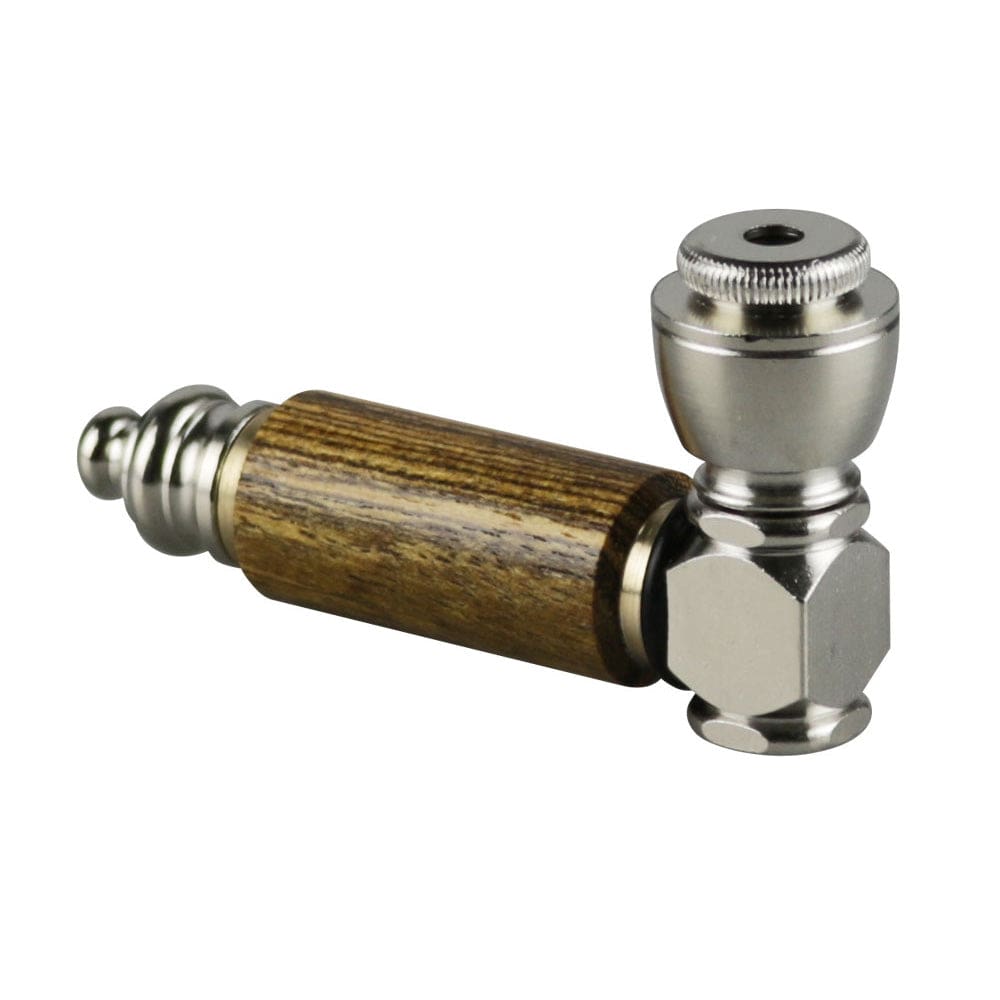 Exotic Wood & Stainless Steel Hand Pipe - Haze Smoke Shop USA